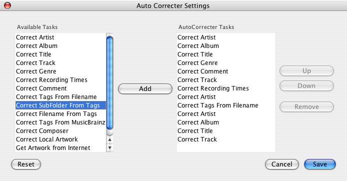 Auto Correct subtasks menu Screenshot