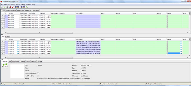 Results of Retrieve Acoustic Ids Screenshot