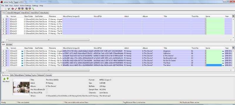 Results of a Tag from MusicBrainz Screenshot