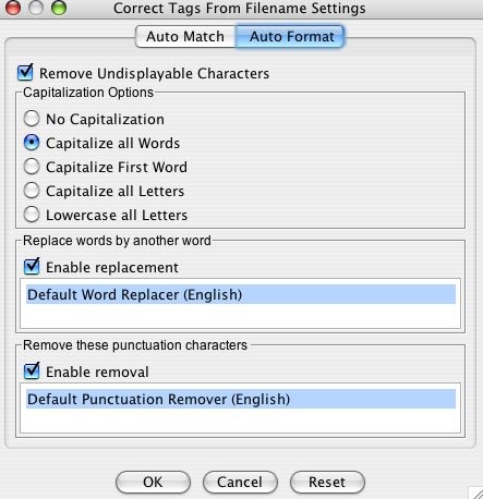 Autoformat ID3 Tag From Filename Screenshot