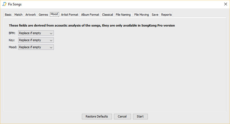 song kong basic song format